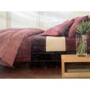 New Calvin Klein Khaki Collection King Flat Sheet Abaca Weave 100% Cotton
